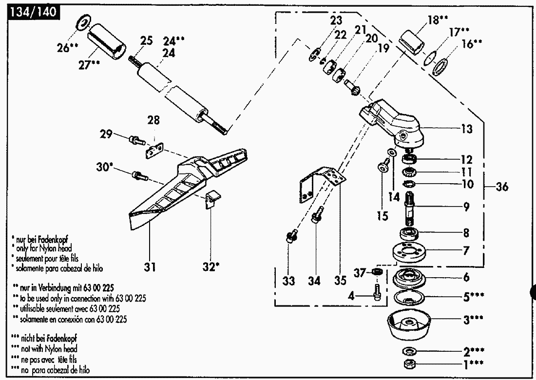 Spare Parts Lists for Solo Motorised Trimmers Tools / Standard