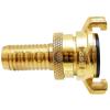 Gardening Suction and high-pressure coupling with hose barb, brass