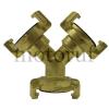 Gardening 3-way distribution piece, brass <br> with coupling