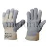 Industry Split leather gloves, canvas cuff