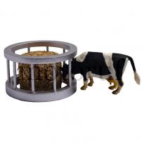 Toys Feed Ring with Cow and Round bales