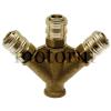 Industry Triple with connectors, brass