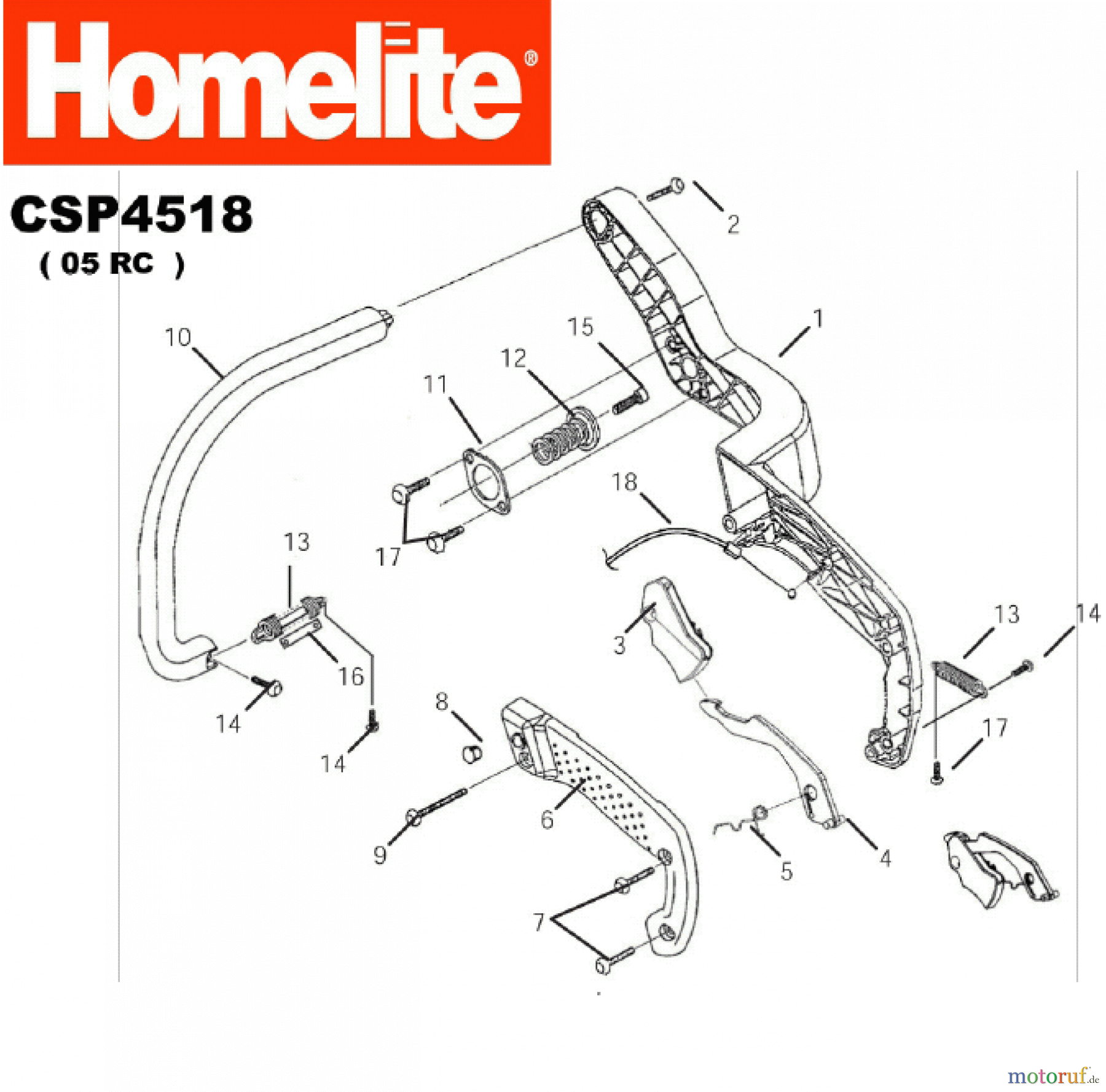  Homelite Motorsägen Benzin CSP4518 Griff