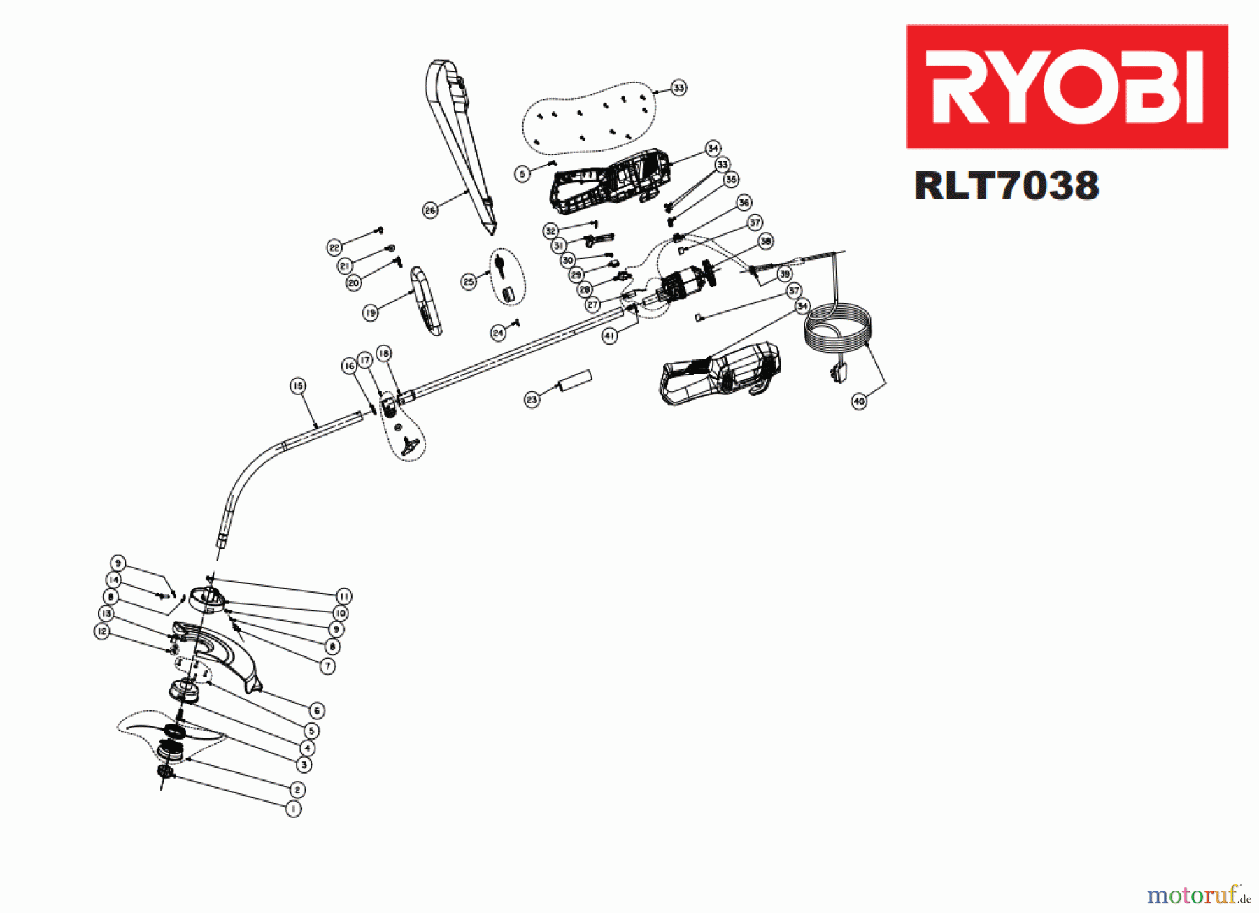  Ryobi Rasentrimmer Elektro RLT7038, 5133001244