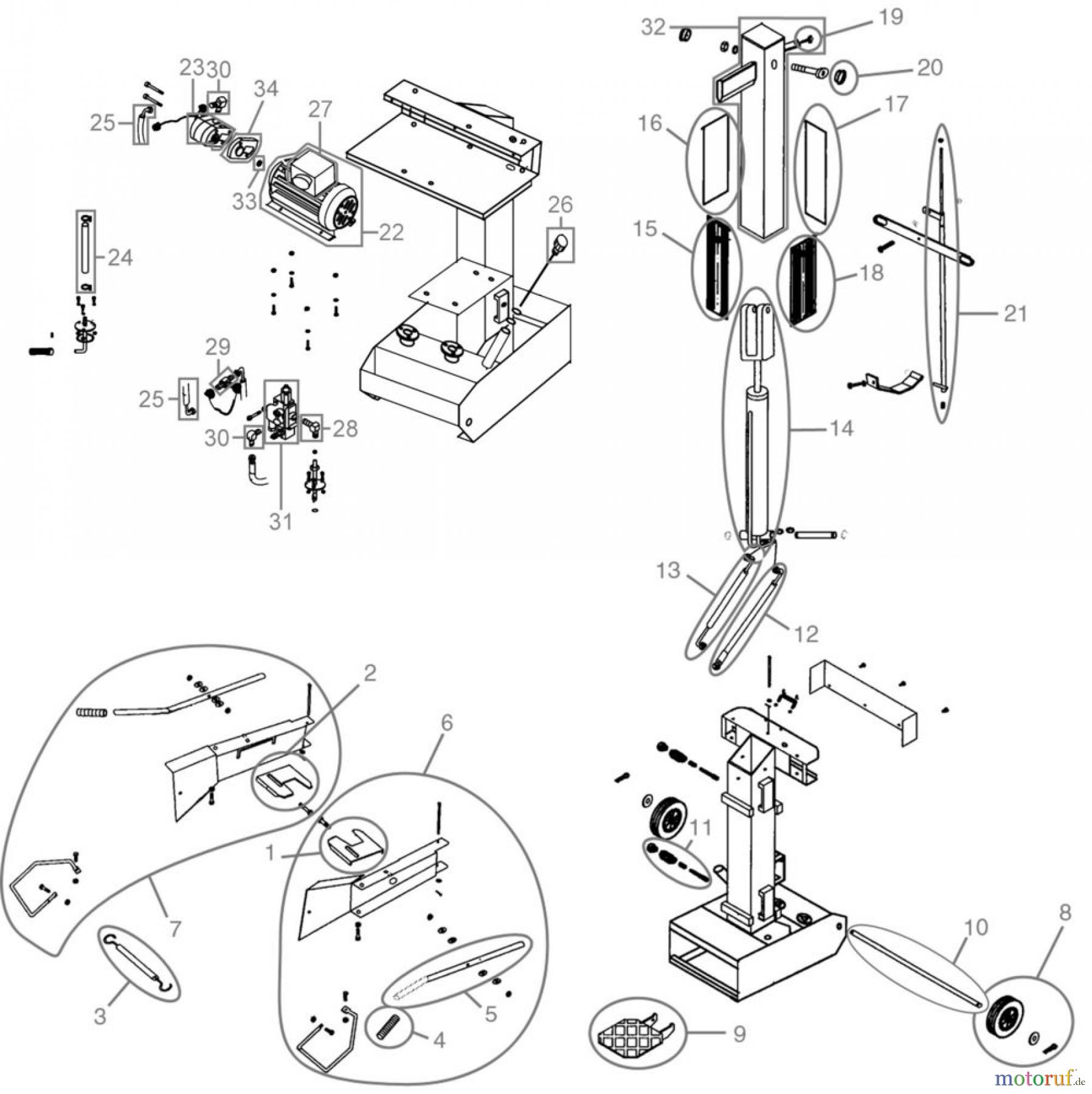  Güde Brennholzbearbeitung Holzspalter bis 7 t Spaltdruck HOLZSPALTER DHH 1050/5,3 TE - 01982 FSL01982-03  