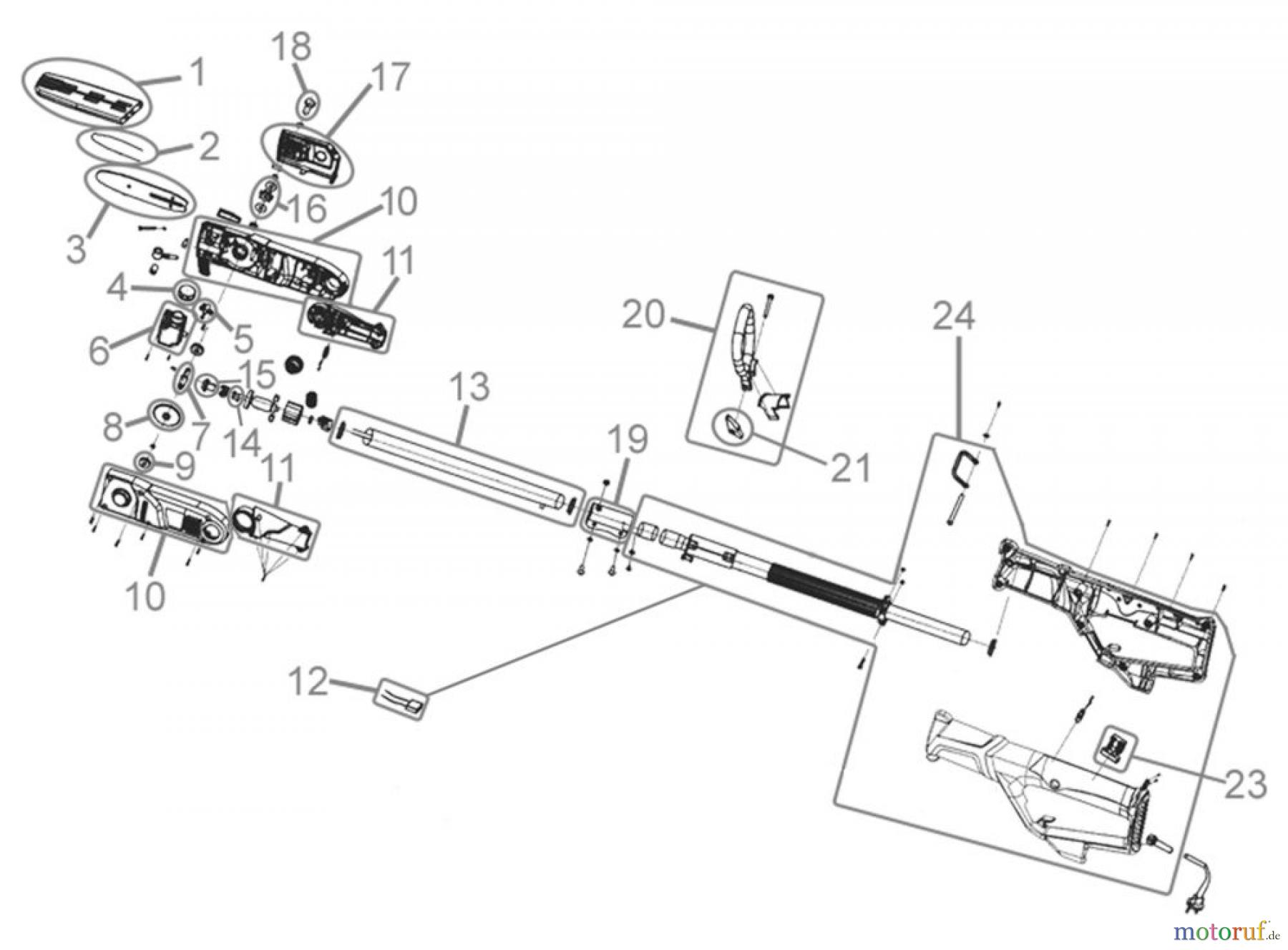 Powertec Garden Achtung: Auf dem Typenschild muss GÜDE als Hersteller angegeben sein! ASTKETTENSÄGE GAK 710 TELE - 05167 FSL05167-01