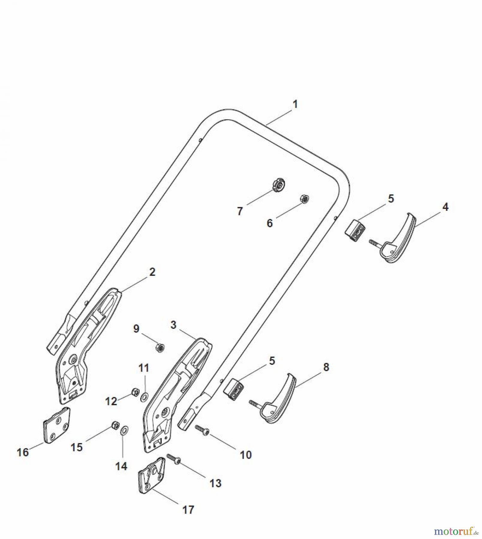  Global Garden Products GGP Rasenmäher Baujahr 2017 Elektro Ohne Antrieb 2017 NTL 480 - 480 Q Handle, Lower Part