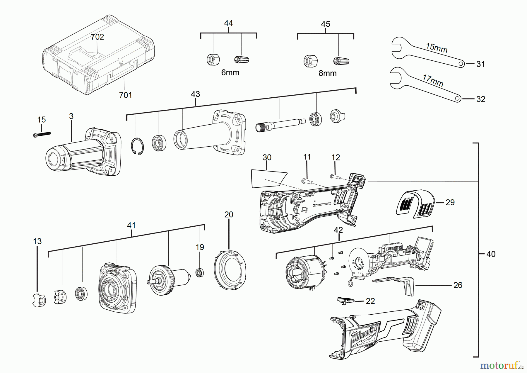  Milwaukee Akku-Geräte Schleifen und Polieren GERADSCHLEIFER M18 FDG Seite 1