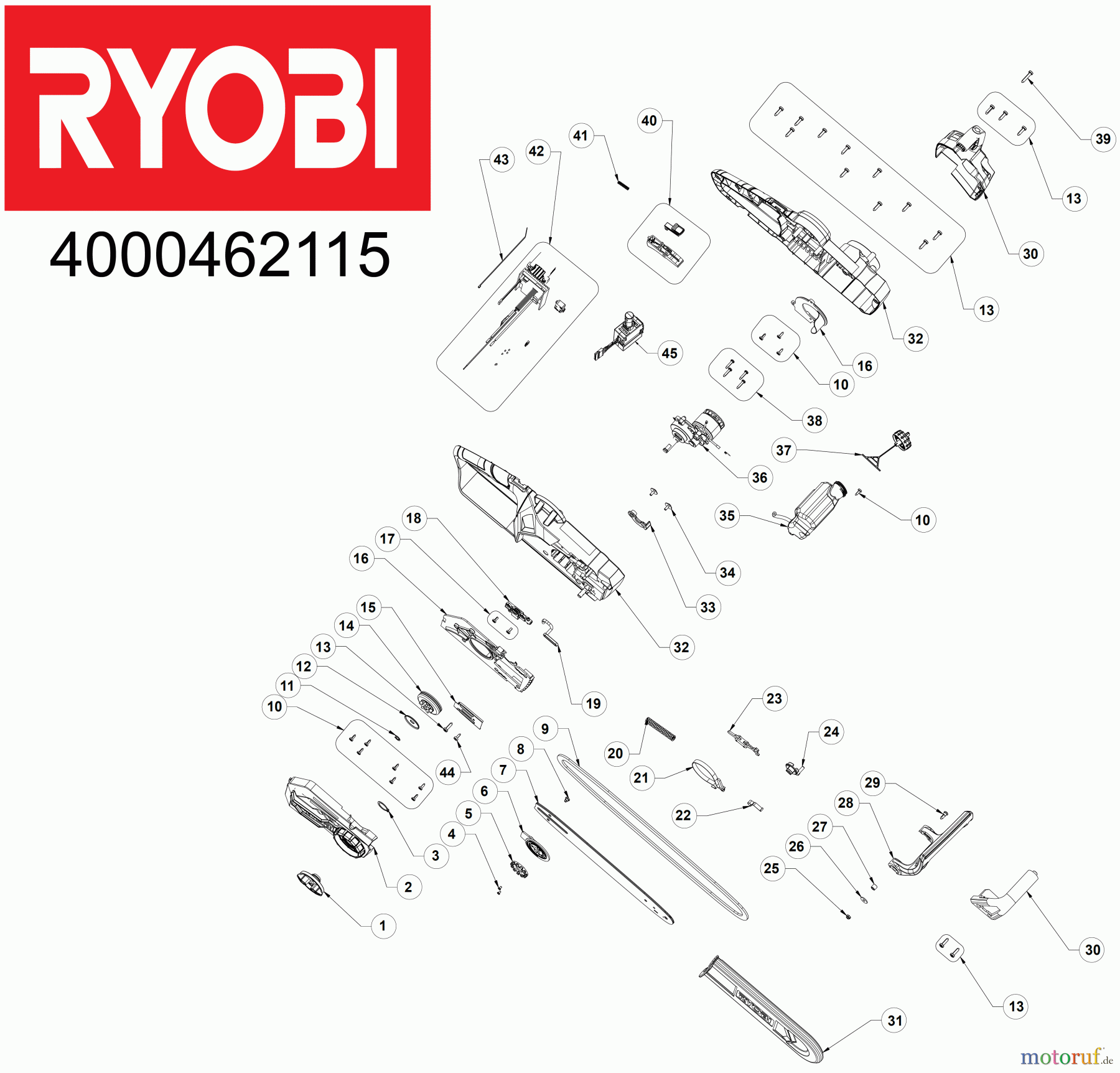  Ryobi Kettensägen Akku RCS1830 18 V ONE+ Brushless Akku-Kettensäge, Schwertlänge 30 cm Seite 1