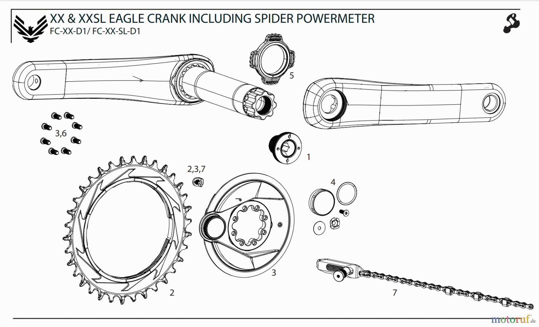 Sram Sram XX & XXSL EAGLE CRANK INCLUDING SPIDER POWERMETER