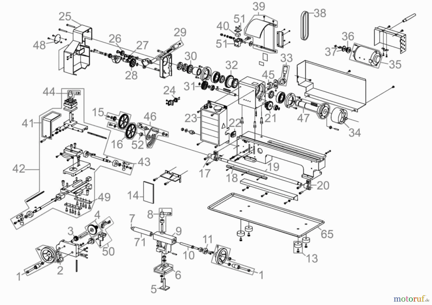 Güde Metallbearbeitung Dreh- und Fräsmaschinen Drehmaschinen MINI-DREHMASCHINE GMD 400 - 48132 FSL48132-02