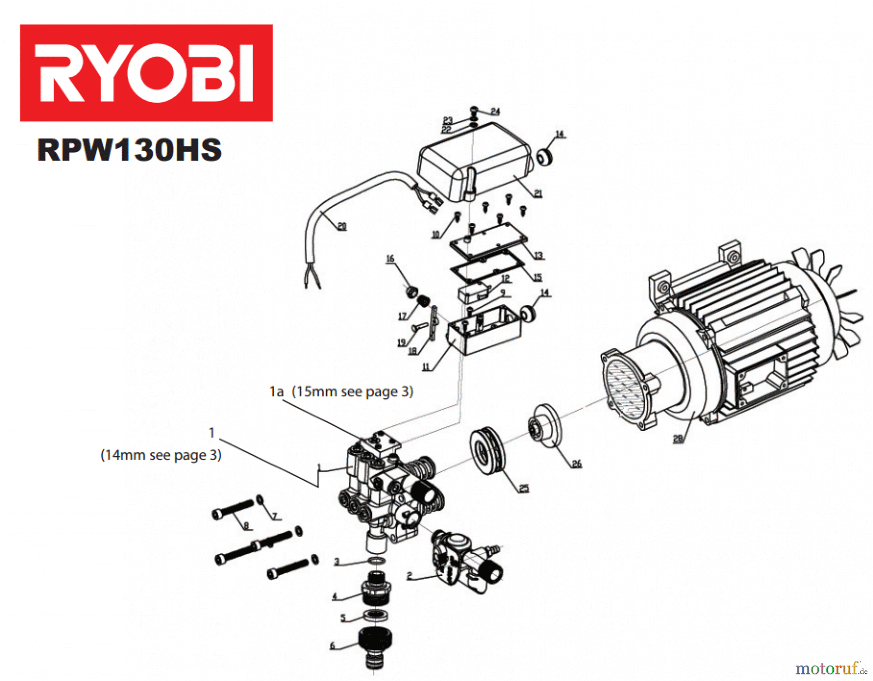  Ryobi Hochdruckreiniger RPW130HS Seite 1