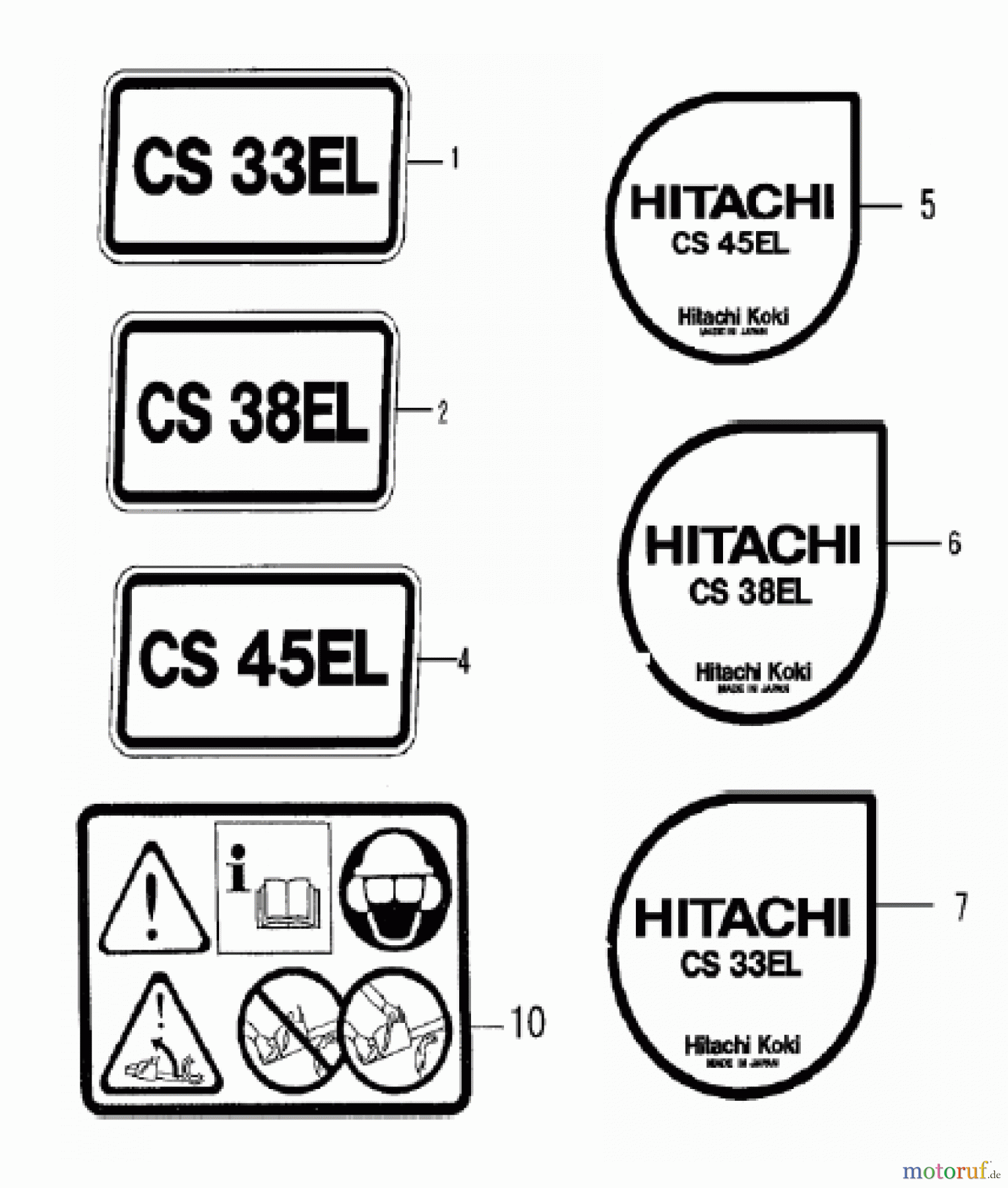  Hitachi Motorsägen ET-Liste CS33EL/38EL/40EL/45EL Seite 11