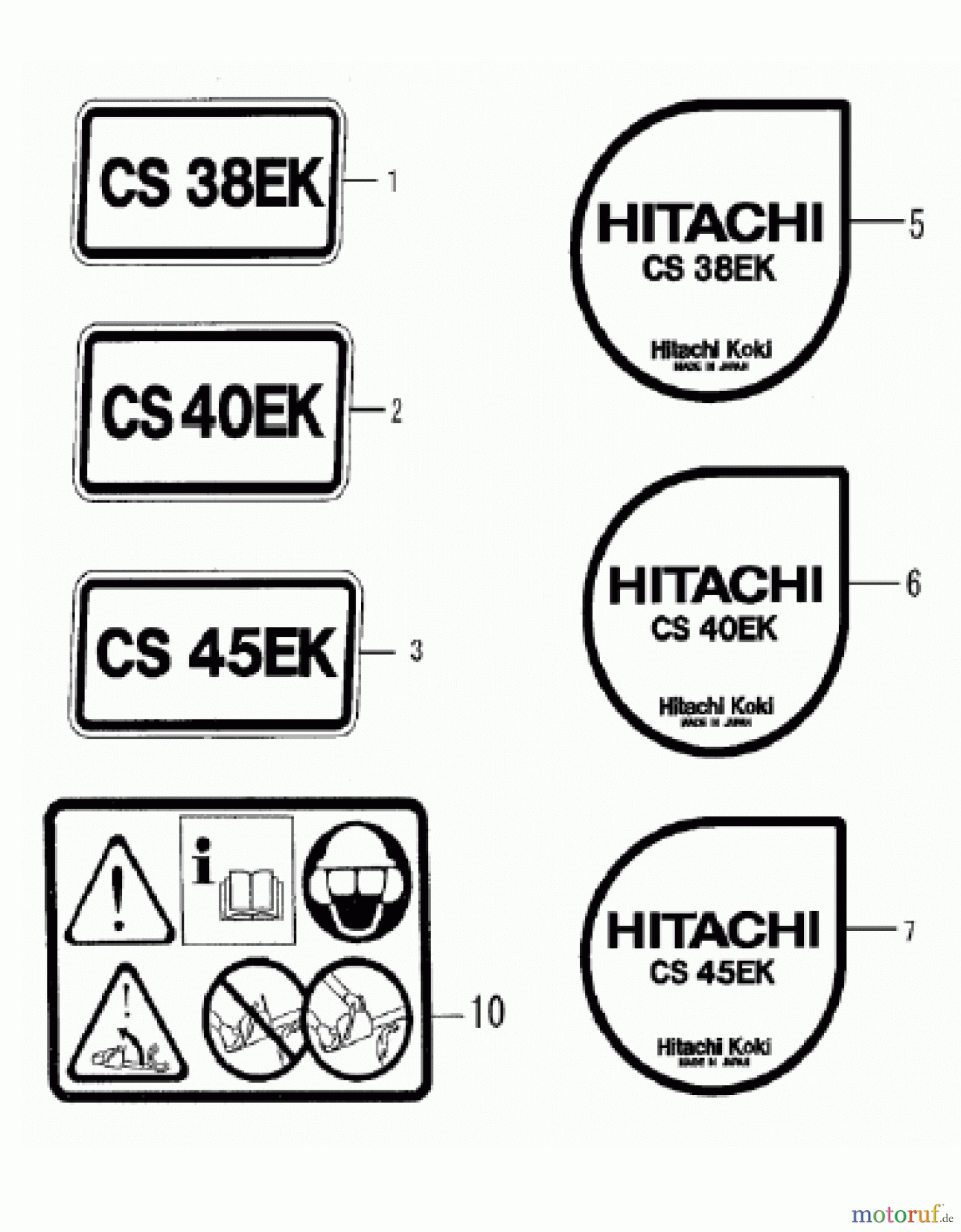  Hitachi Motorsägen ET-Liste CS38EK/CS40EK/CS45EK Seite 12