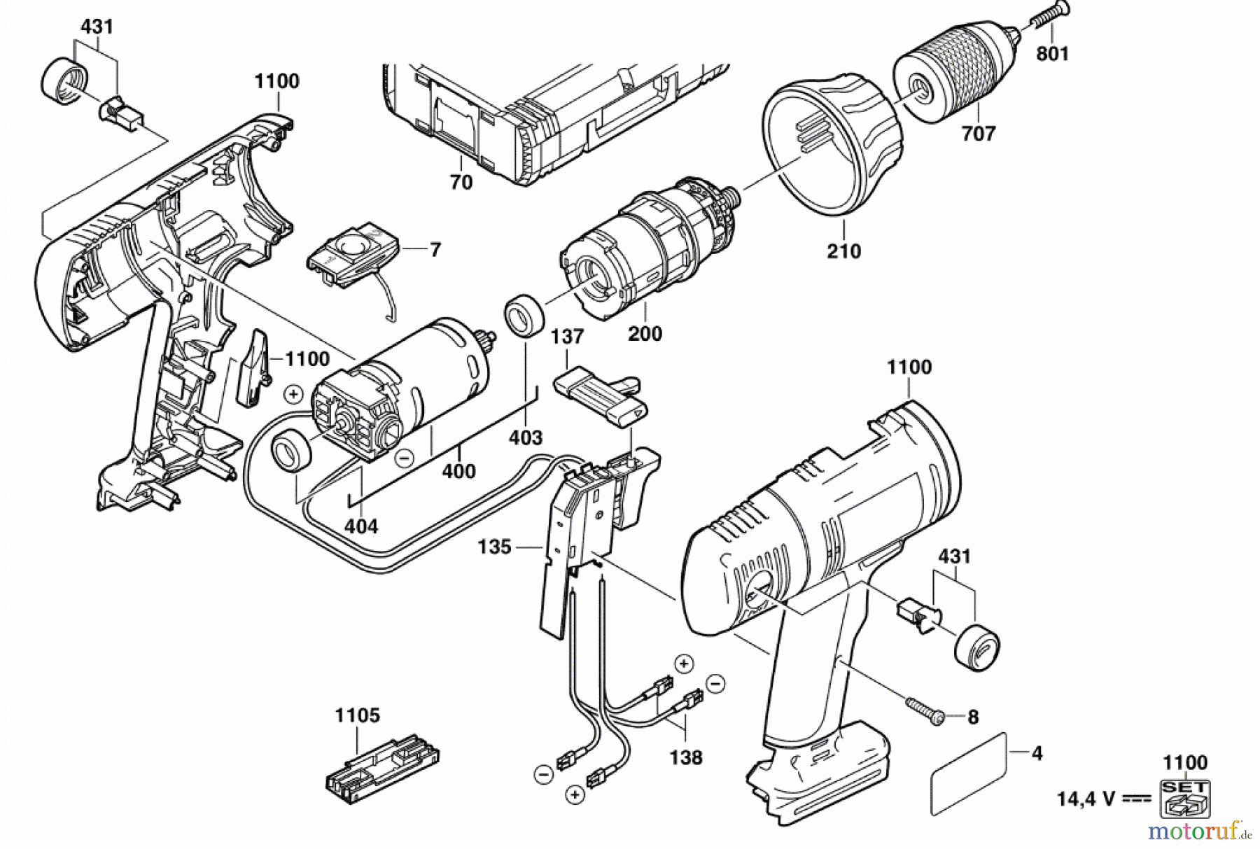  Milwaukee Akku-Geräte Bohren und Meißeln ältere Geräte P14.4TX AKKU-SCHLAGBOHRER