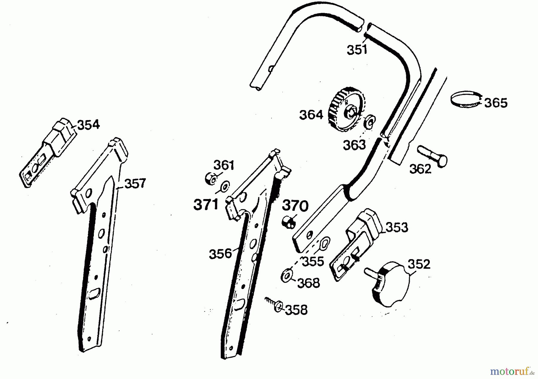  Wolf-Garten Petrol mower self propelled 4.42 TAi 4730881 Series A, B, C  (1996) Lower handle