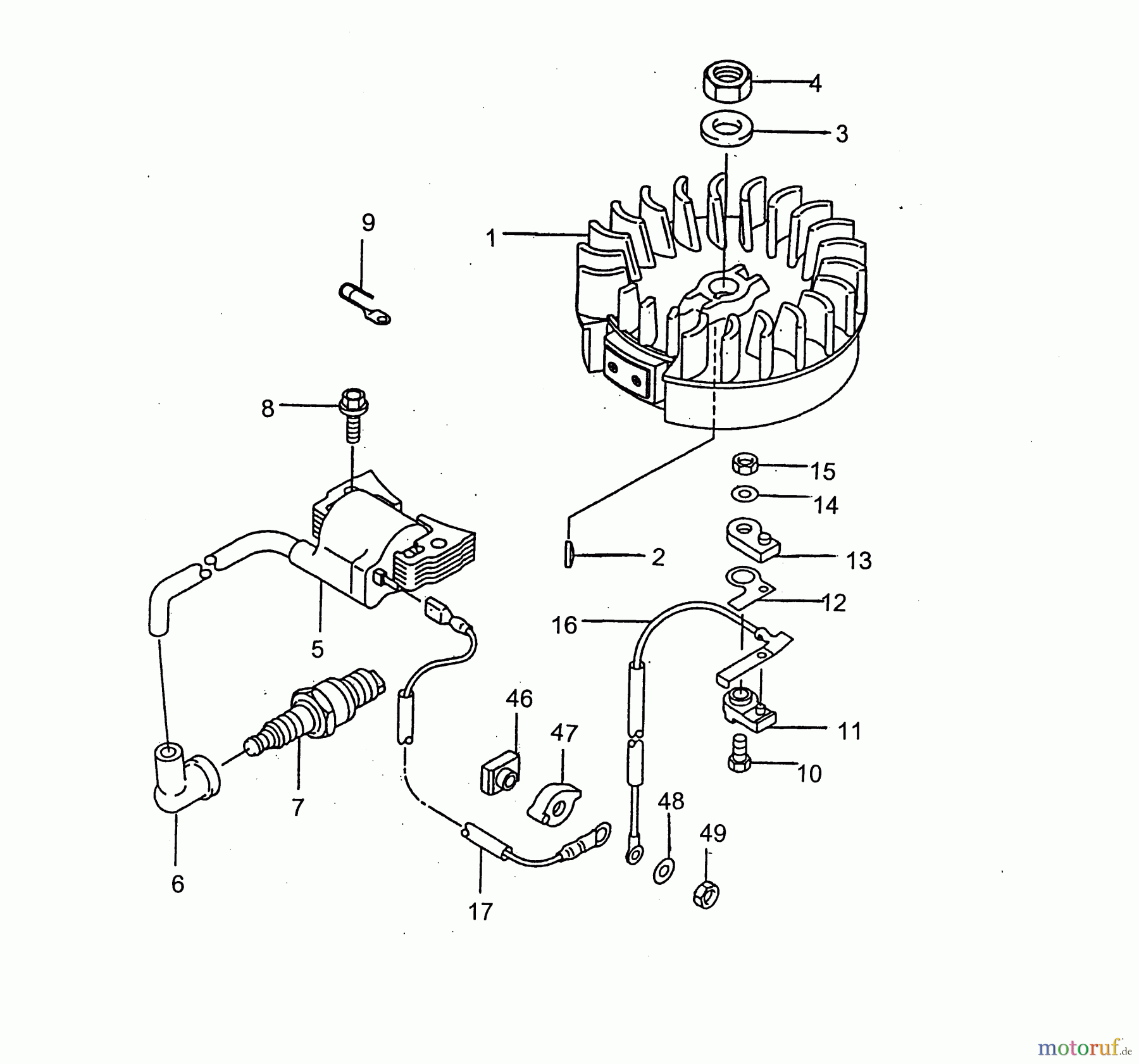  Wolf-Garten Petrol engines Kawasaki FC 150 V 2090065  (2003) Flywheel, Ignition coil