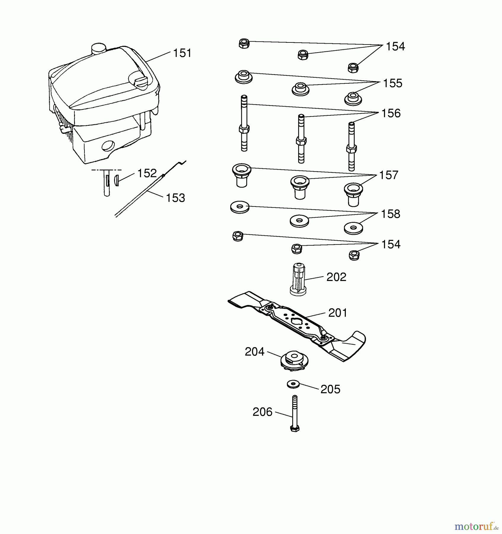  Wolf-Garten Petrol mower 2.46 BS 4601004 Series B  (2004) Blade, Blade adapter, Engine