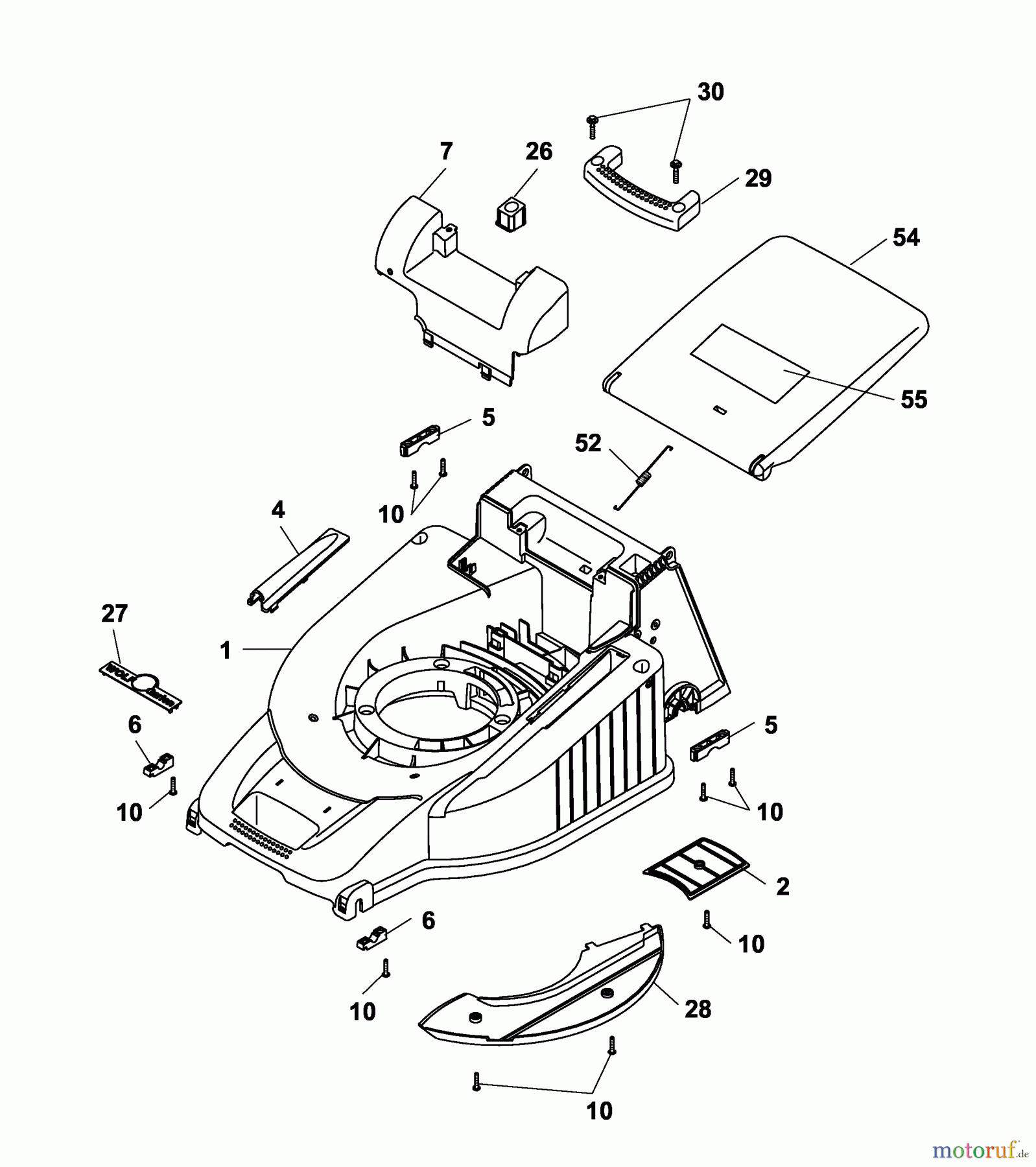  Wolf-Garten Petrol mower Esprit 46 B 4601000 Series D  (2004) Deck housing