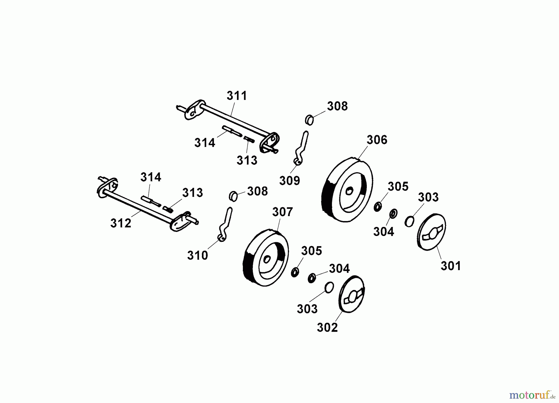  Wolf-Garten Electric mower 2.32 EP 4912080 Series C-F  (2002) Wheels, Cutting hight adjustment