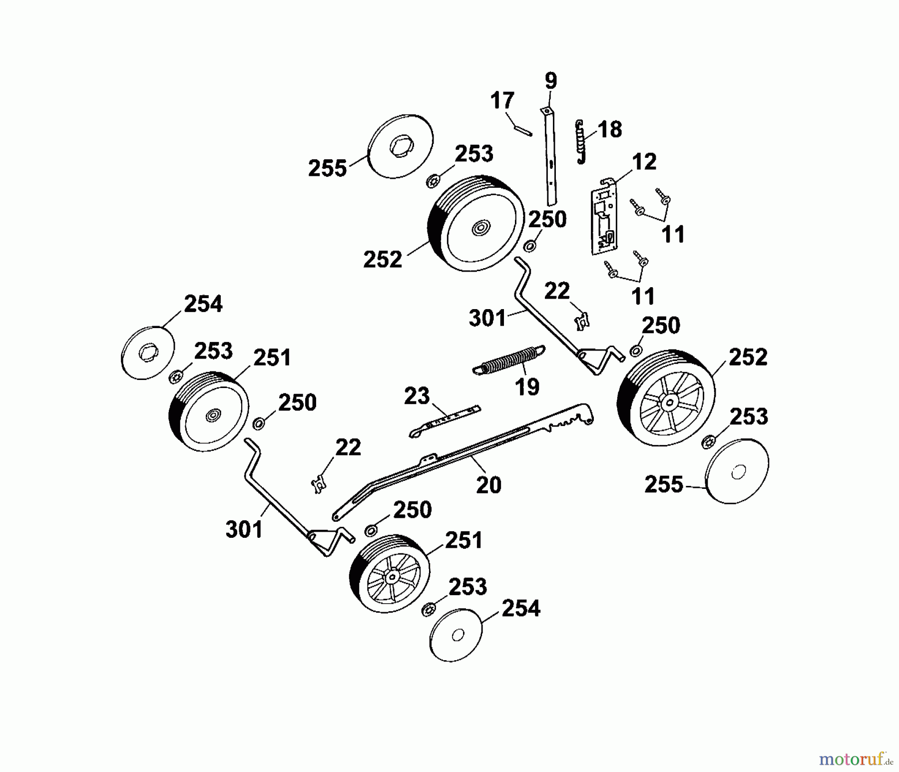  Wolf-Garten Electric mower Premio 40 EKF 4026000 Series A, B  (2002) Wheels, Cutting hight adjustment