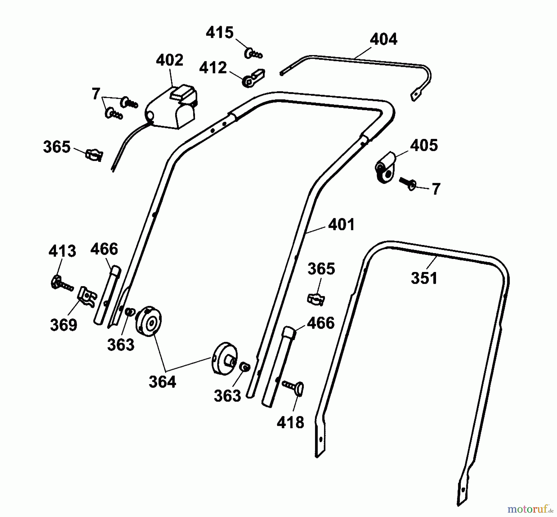  Wolf-Garten Battery mower Concept 43 AC 4332000 Series A  (2001) Handle