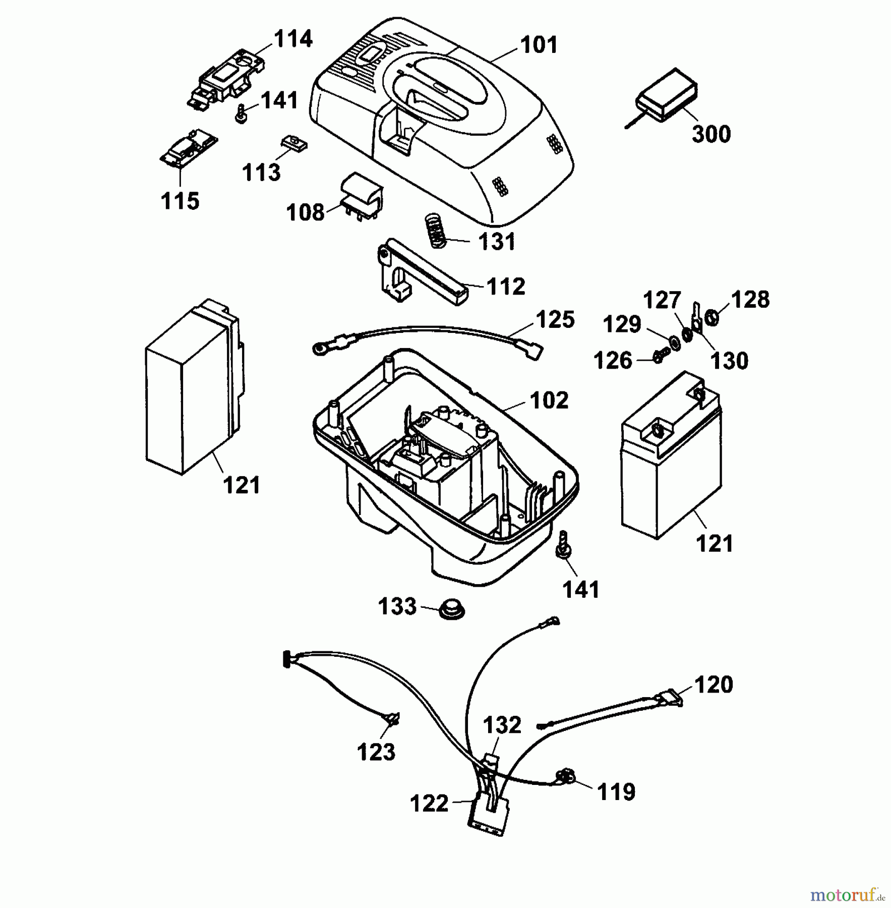  Wolf-Garten Battery mower Concept 43 AC 4332000 Series A  (2001) Electric parts
