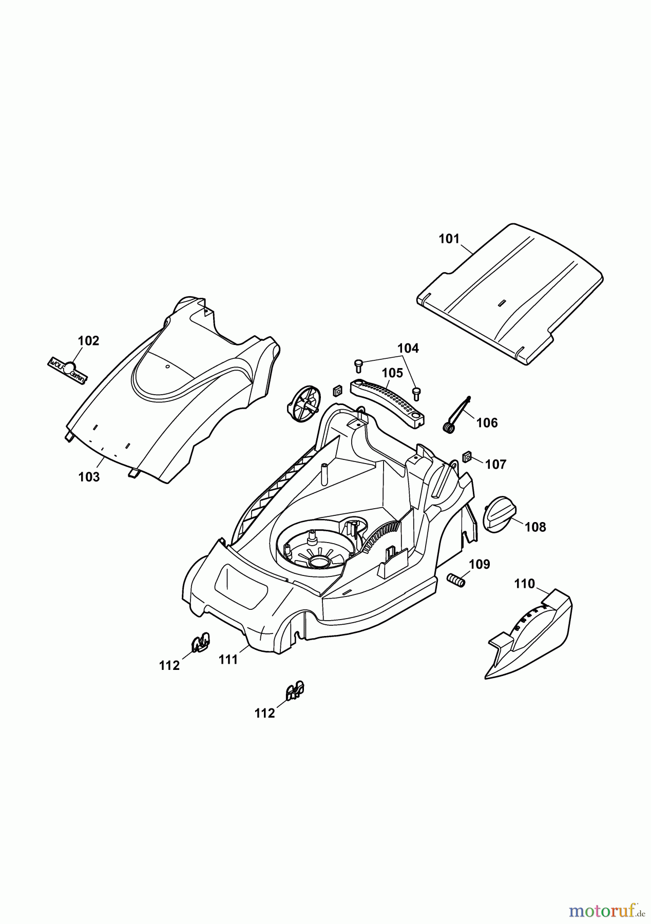  Wolf-Garten Electric mower 2.37 E 4917003 Series F  (2009) Deck housing