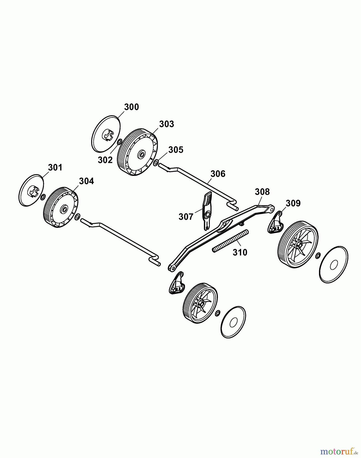 Wolf-Garten Electric mower Power Edition 37 E 4927003 Series B (2007) Height adjustment, Wheels