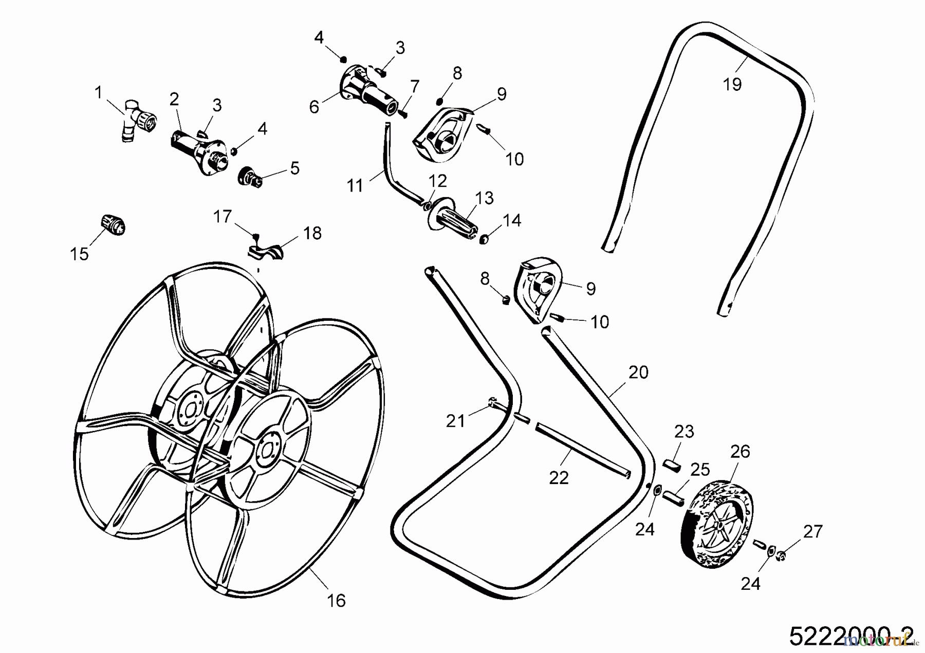  Wolf-Garten Hose reel WS 50 Z 5222000  (1995) Basic machine