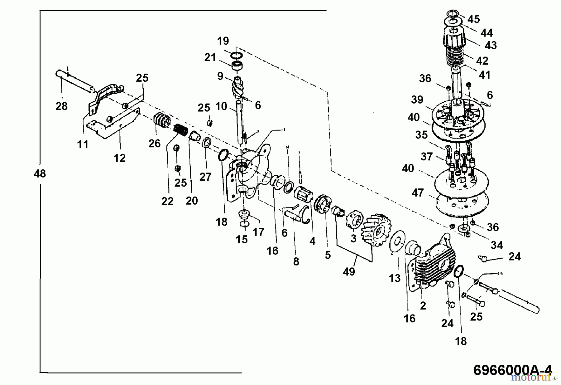  Wolf-Garten Petrol mower self propelled 6.46 BA 6966000 Series A  (1994) Gearbox