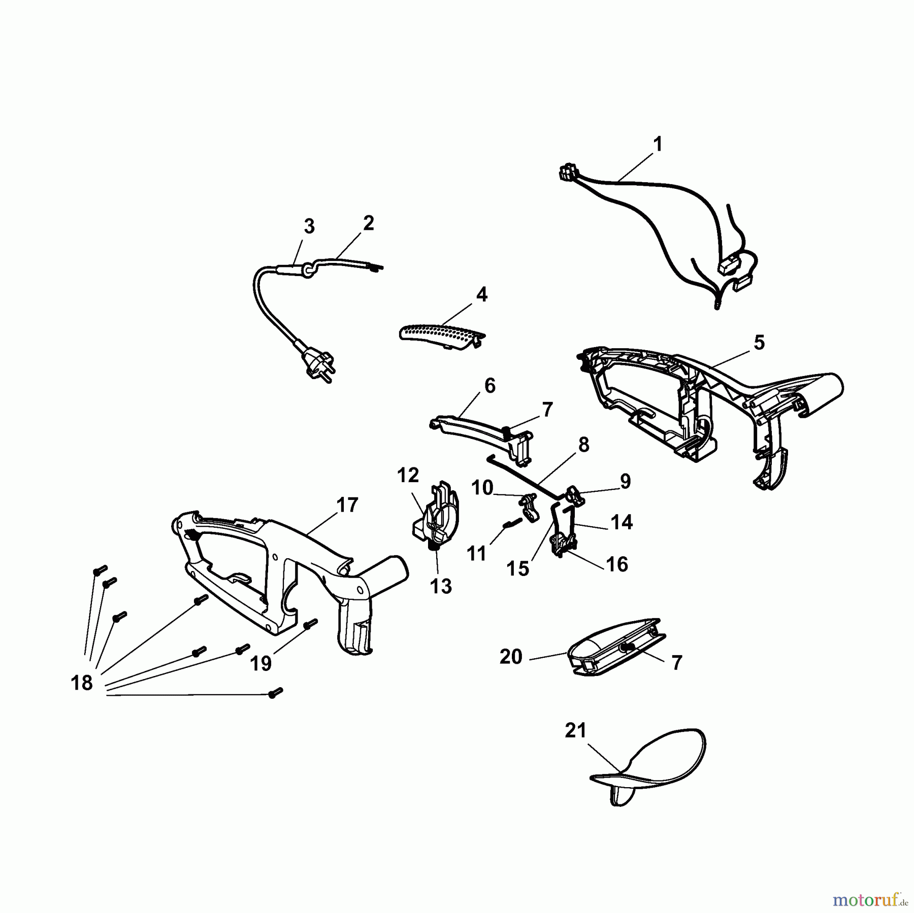  Wolf-Garten Electric hedge shears HSE 55 V 7445003 Series A  (2007) Handle