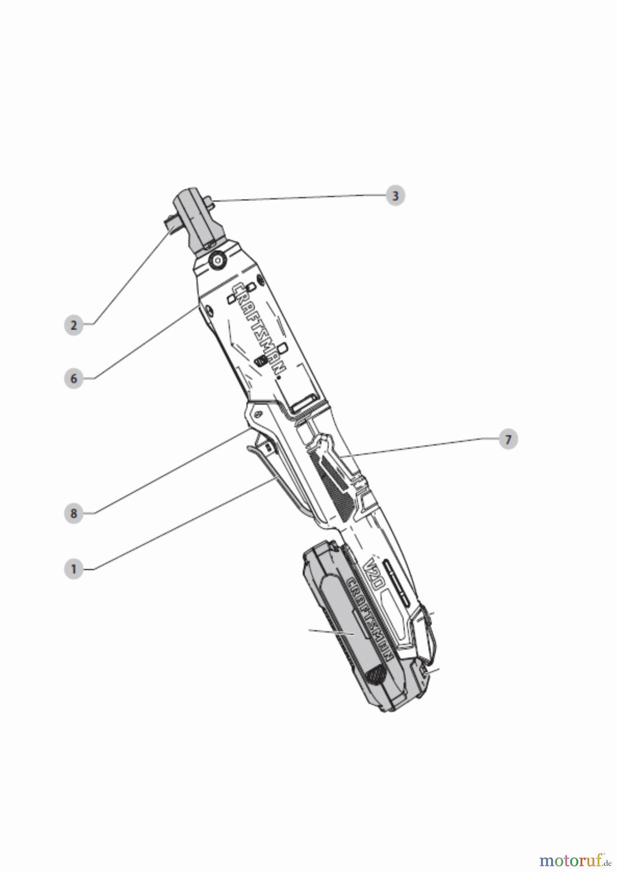 CRAFTSMAN HAND TOOLS WRENCHES/RATCHETS CORDLESS IMPACT WRENCH CMCF930B Seite 1