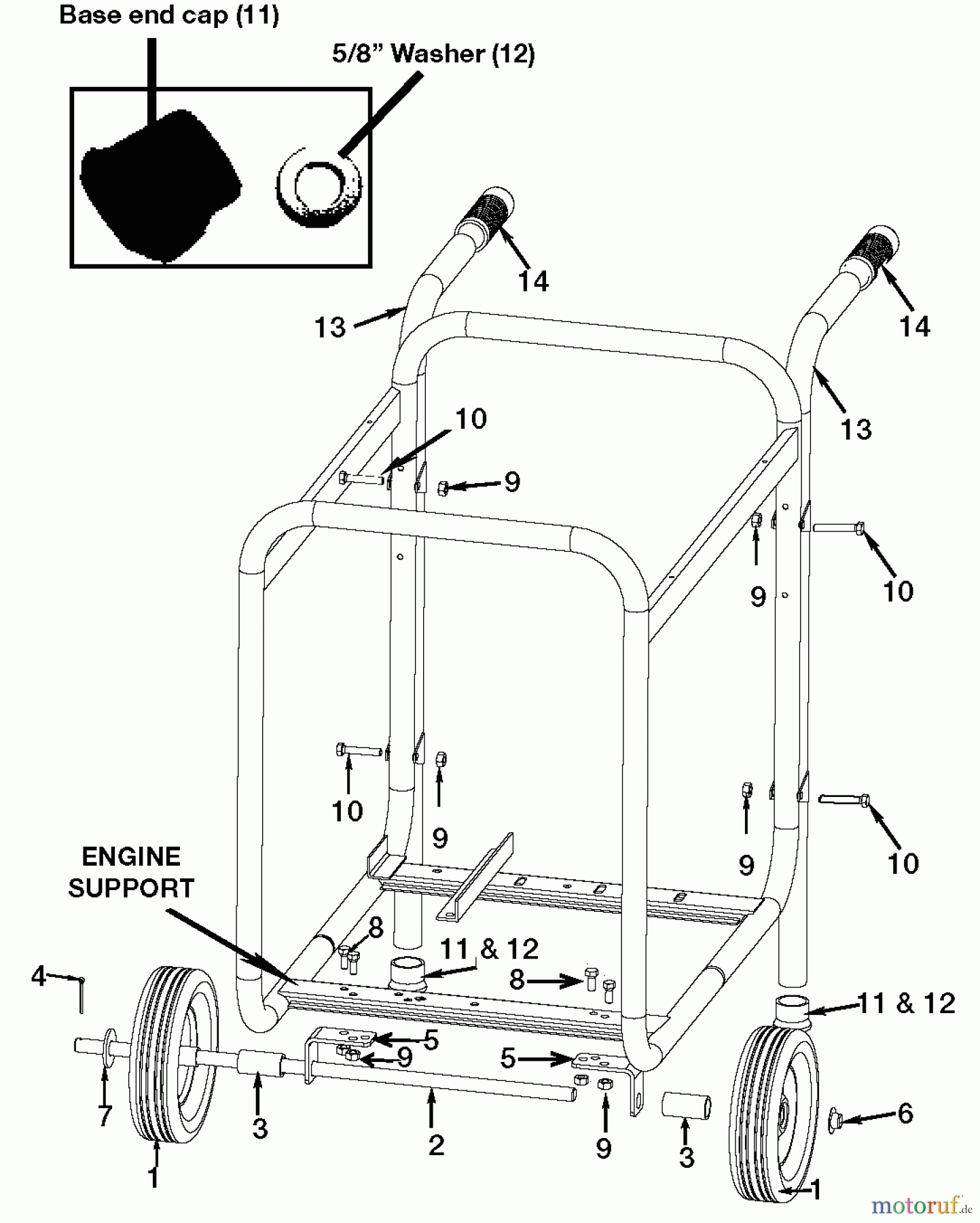  PORTER CABLE Divers KIT ASSY WHEEL HANDLE GAP100 Seite 1