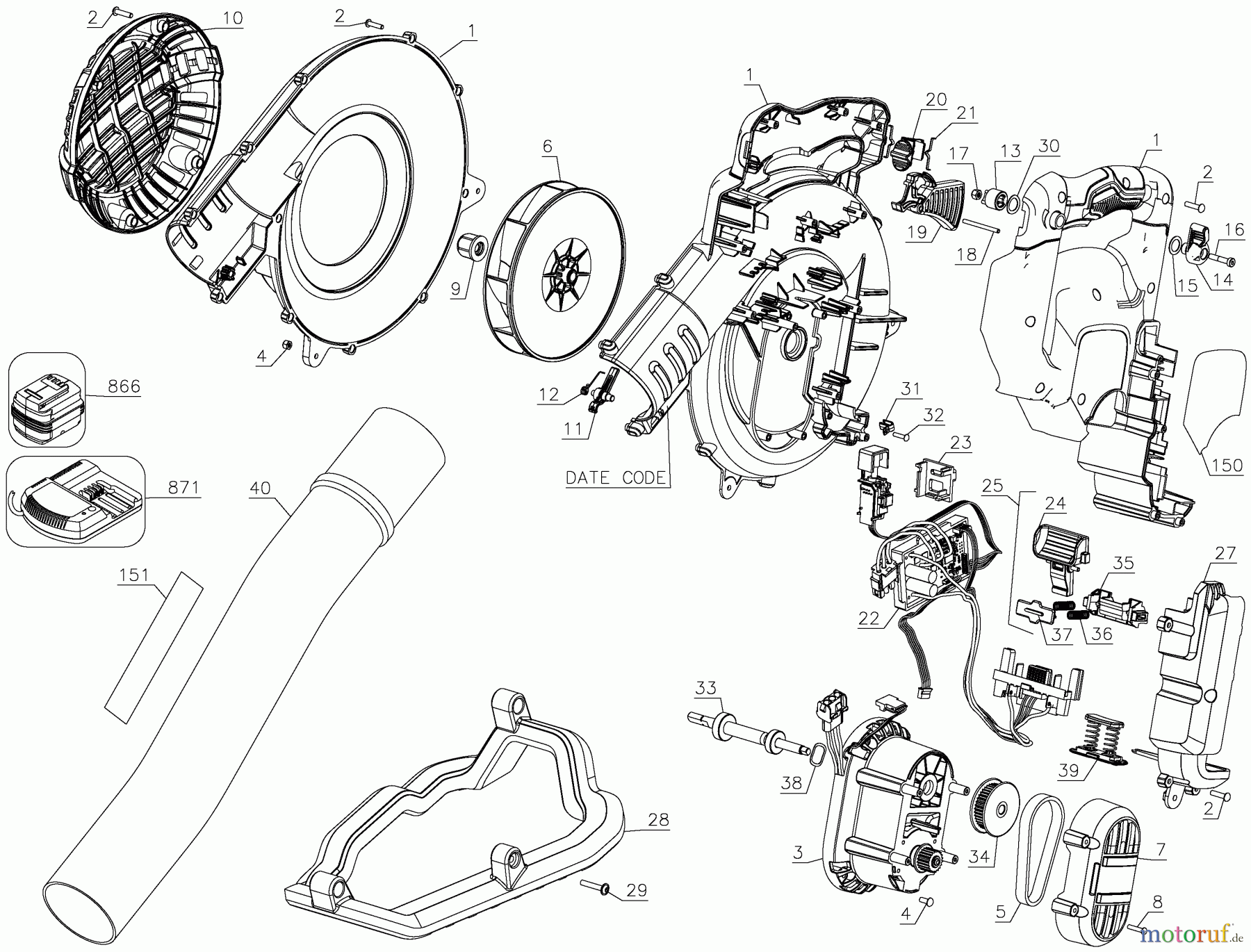  DEWALT Divers 40V XR BLOWR-6AH PK DCBL790H1 Seite 1