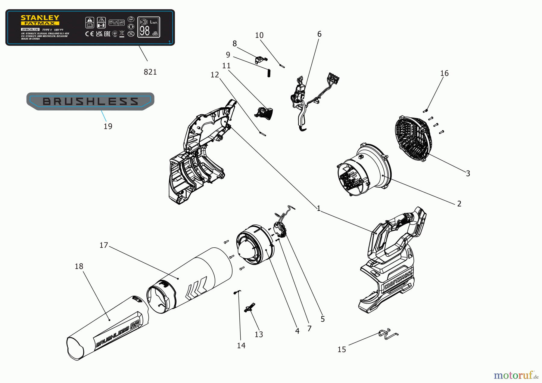  STANLEY CORDLESS-OTHER BLOWER SFMBL730M1 Seite 1