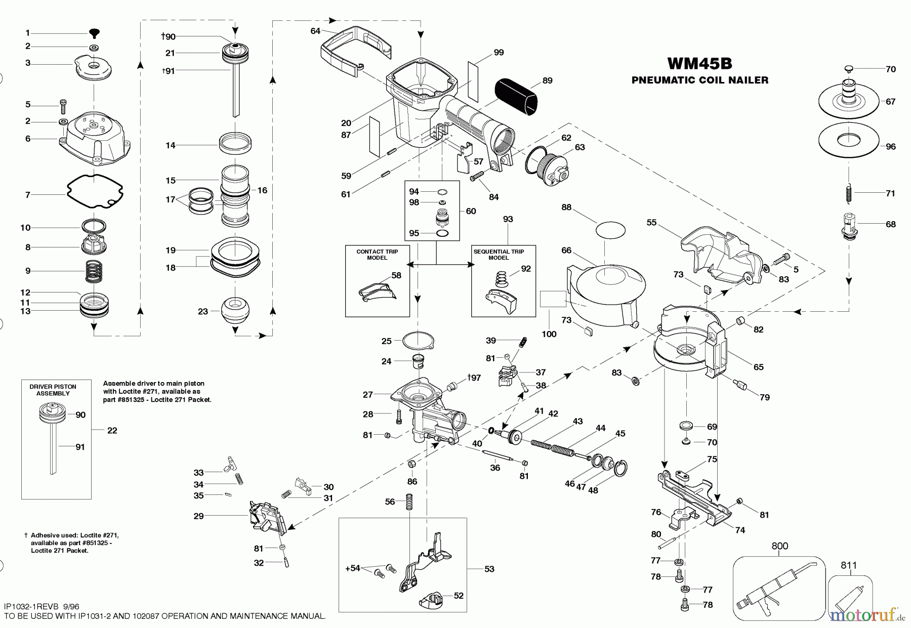 BOSTITCH ACCESSORIES COIL NAILER WM45B Seite 1