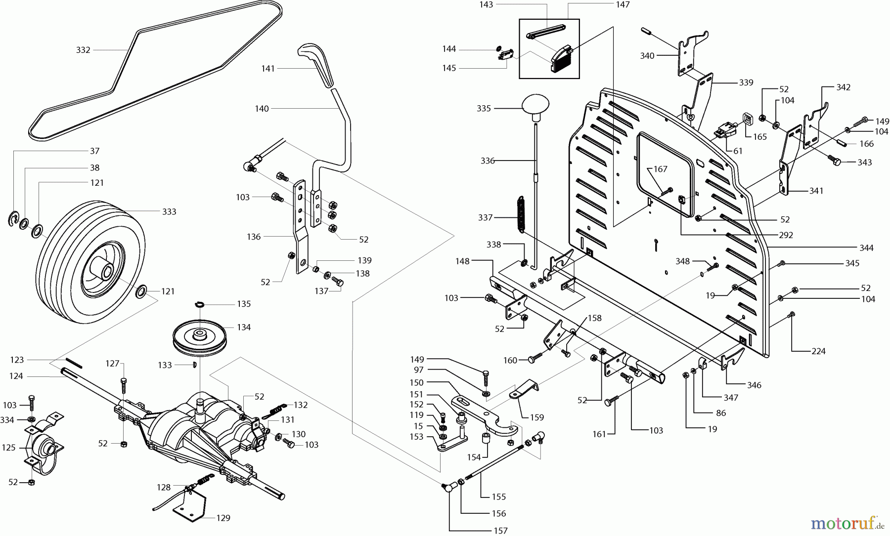  Dolmar Rasentraktoren TM-102.13 TM-102.13 (2001) 3  GETRIEBE, ANTRIEB