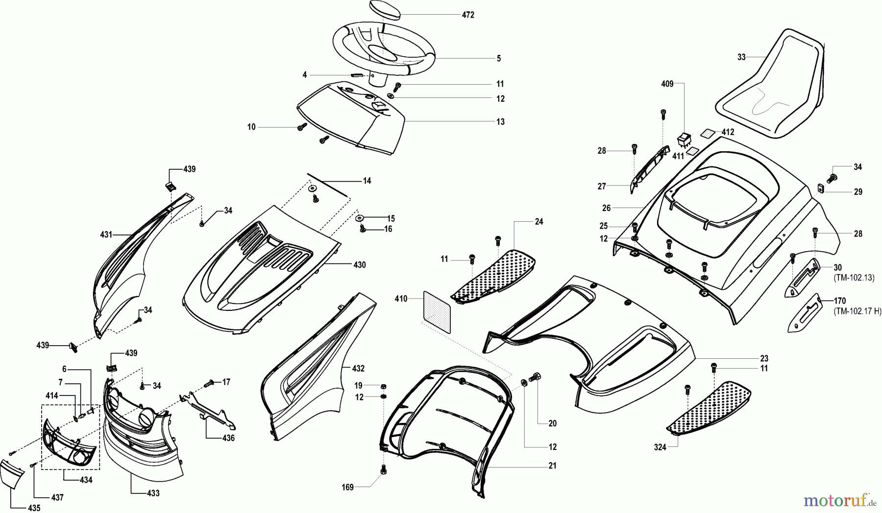  Dolmar Rasentraktoren TM-102.13 TM-102.13 (2004) 1  KARROSSERIE