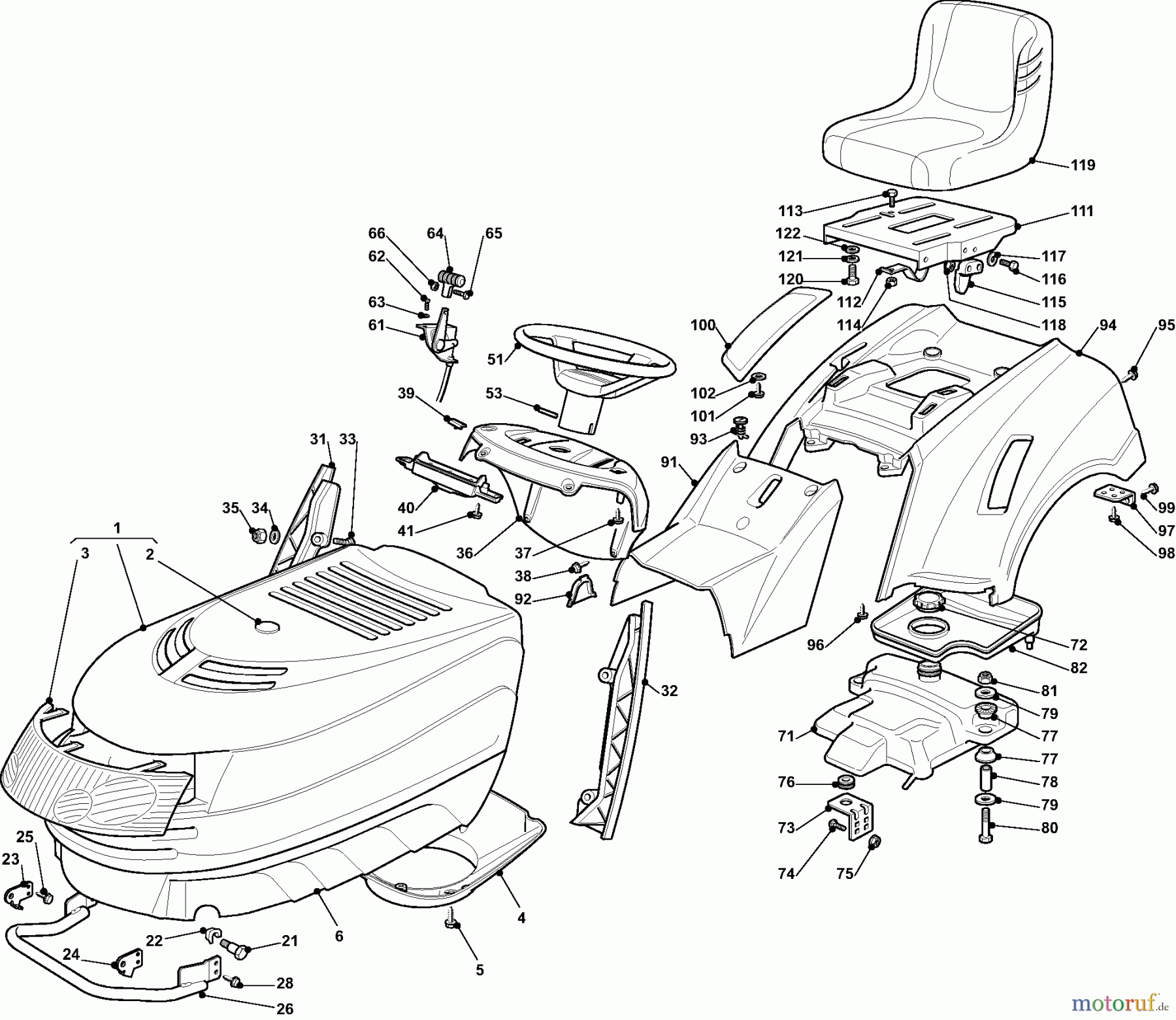  Dolmar Rasentraktoren TM9214H TM-92.14 H (2008) 2  KARROSSERIE