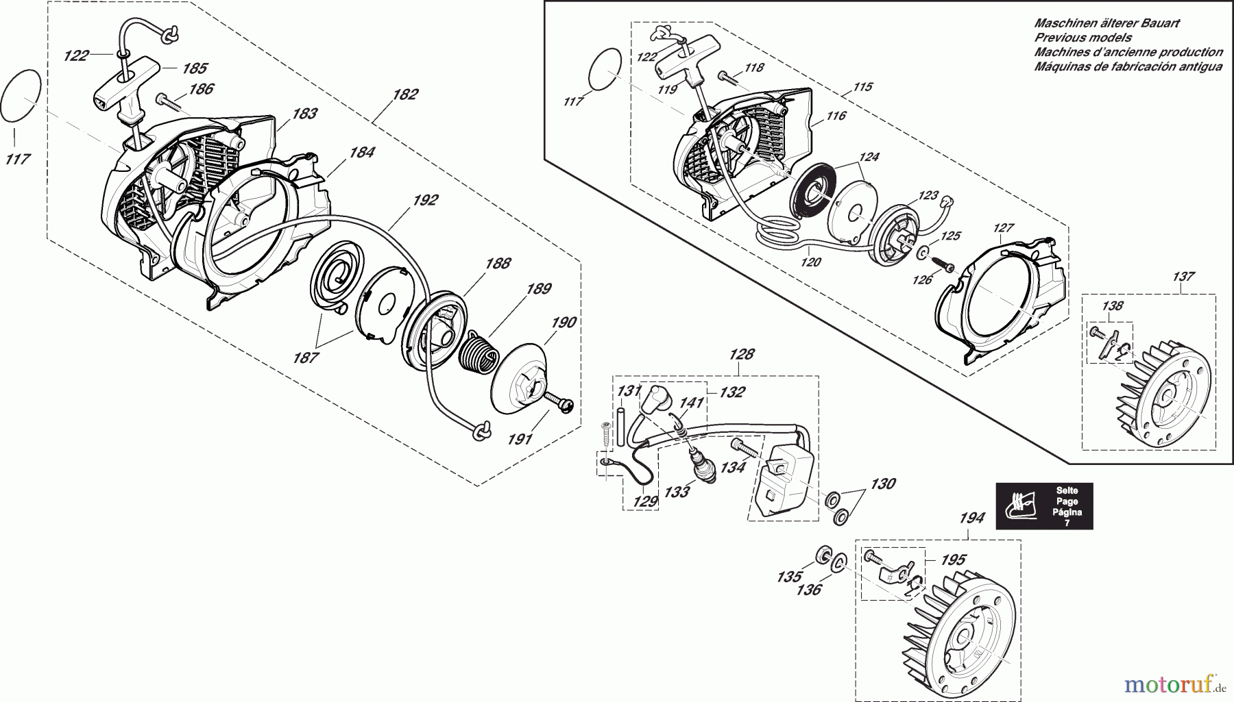  Dolmar Kettensägen Benzin Kettensäge PS5105C 4  Zündelektronik, Anwerfvorrichtung