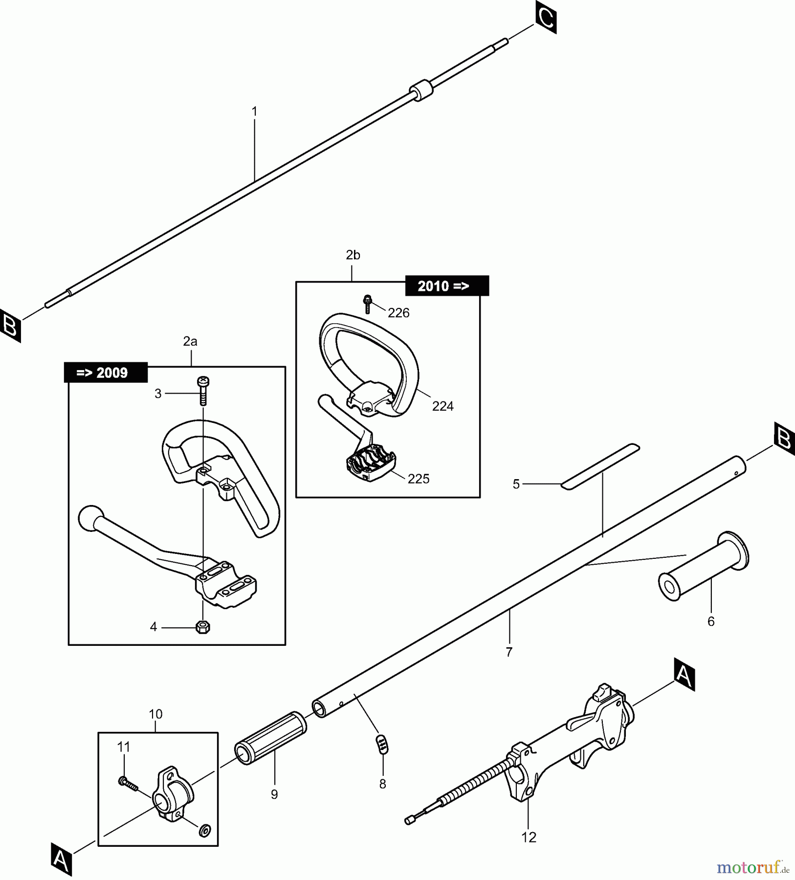  Dolmar Heckenscheren Benzin MH2556 1  Schaftrohr, Handgriff