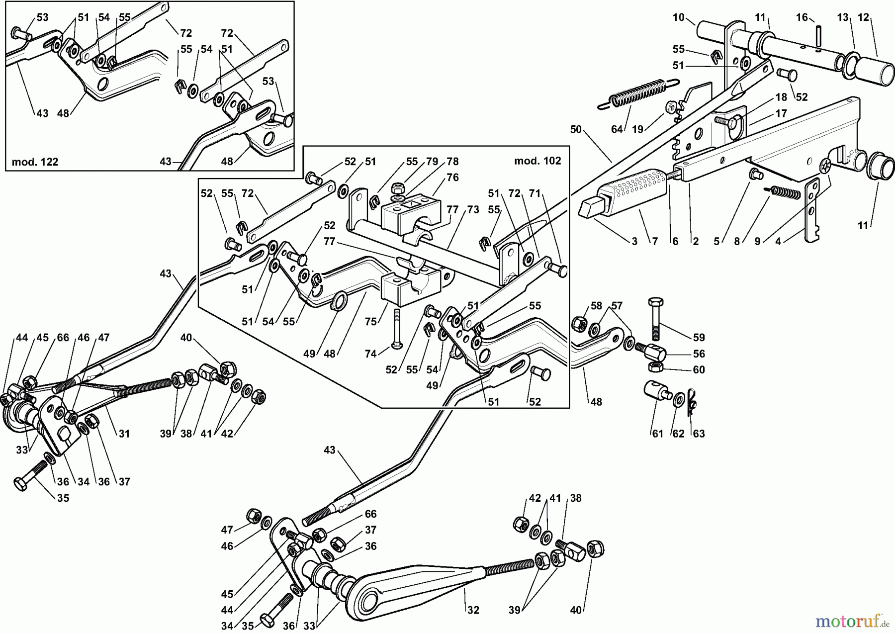  Dolmar Rasentraktoren TM12222H2 TM12222H2 (2015-2019) 7  Scheidwerkzeug Aufhebesatz