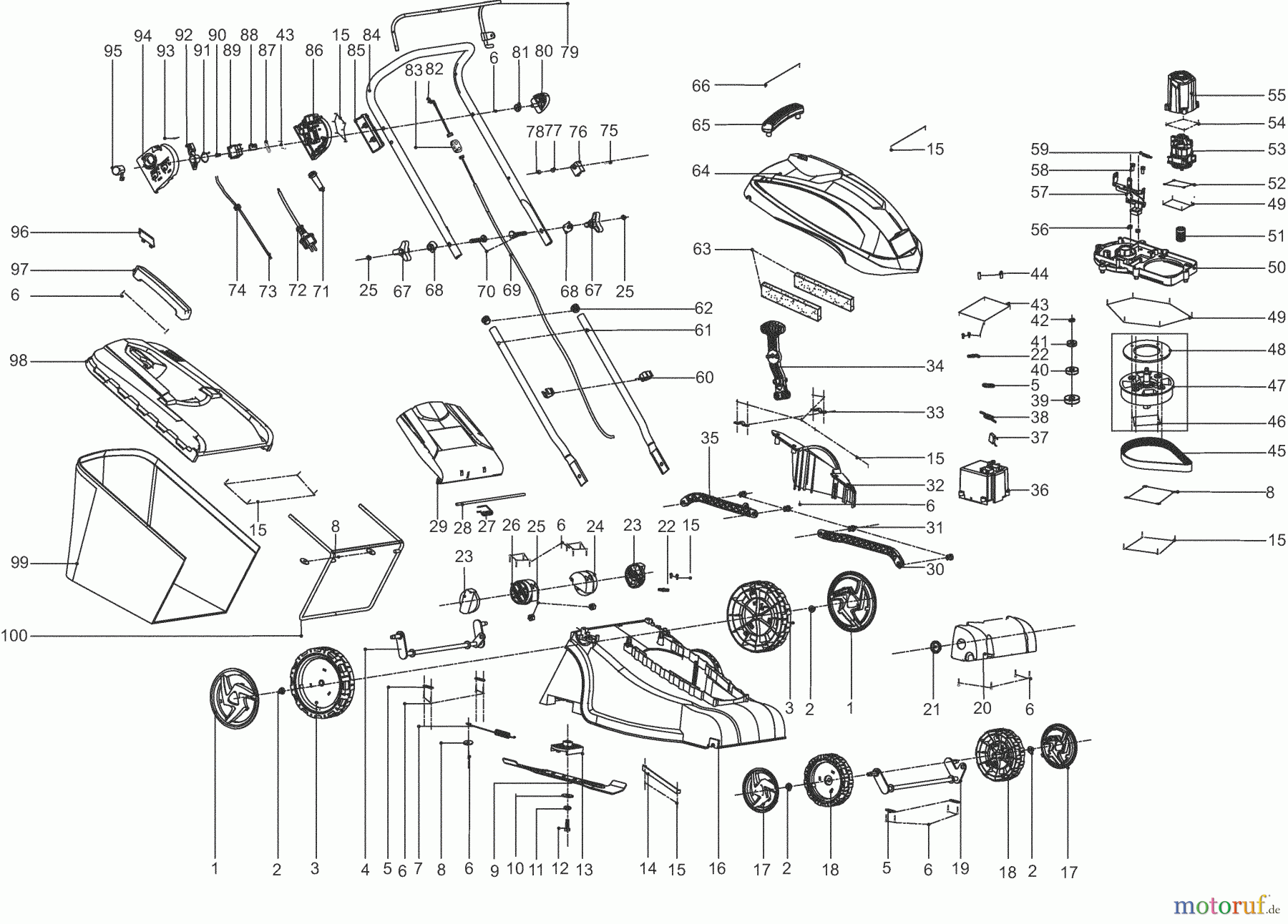  Dolmar Rasenmäher Elektro EM380 1  EM-380, ELM3800 (EU-SCHUKO)