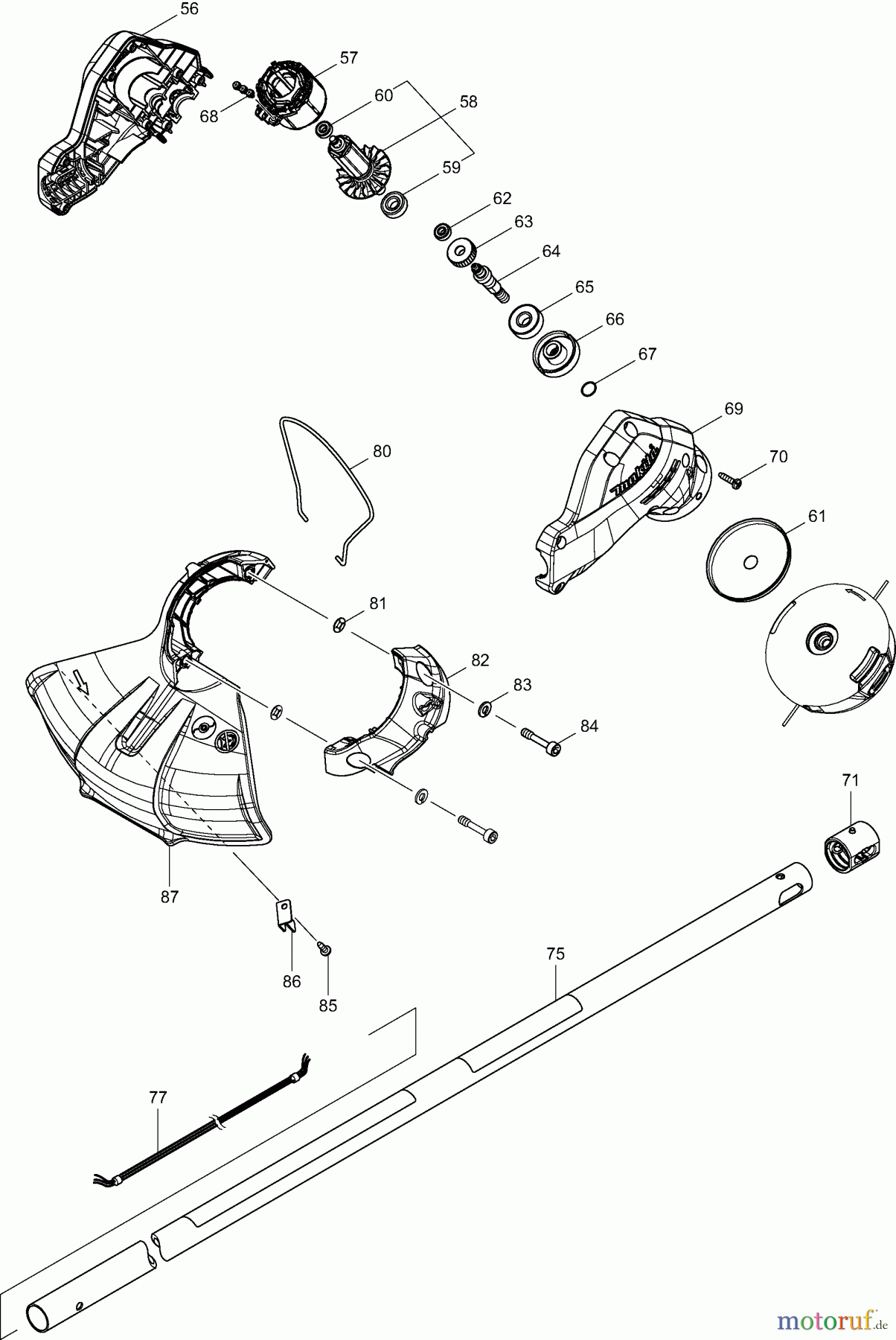  Dolmar Motorsensen & Trimmer Akku DUR187L 2  Motor, Schutzhaube, Zubehör