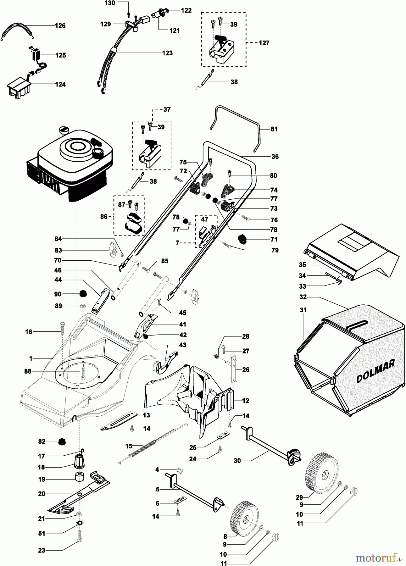  Dolmar Rasenmäher Benzin PM-4045 E PM-4045 E (1997-2000) 5  PM-4045 S