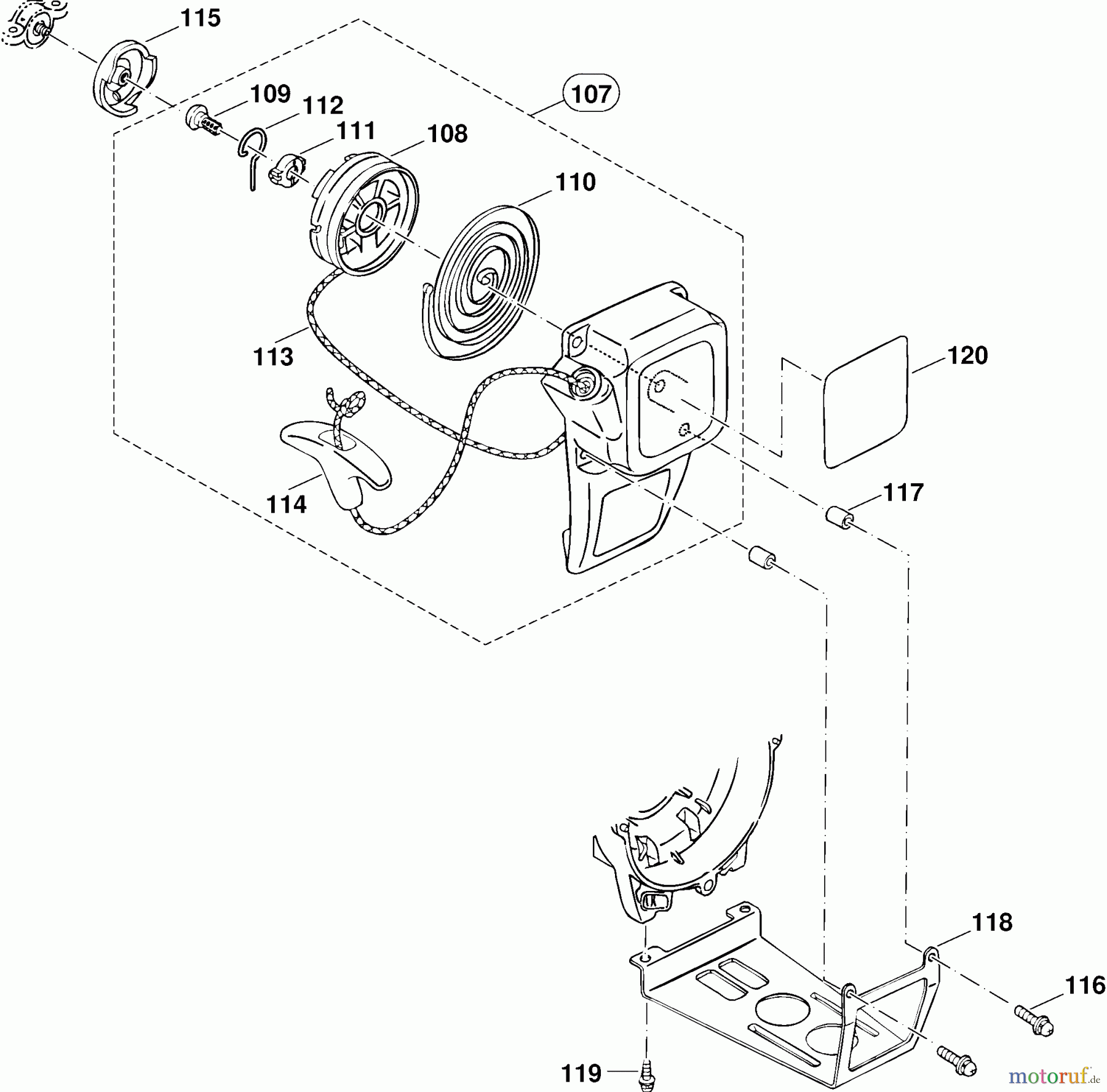 Dolmar Motorsensen & Trimmer Benzin 4-Takt MS-250.4 6 Starter, Schutzbügel für Tank