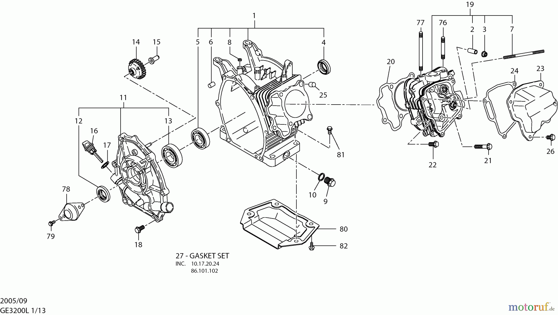  Dolmar Stromerzeuger GE-3200 L 1  Kurbelgehäuse, Zylinder