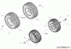 MTD Minirider 76 RDE 13B726SD600 (2020) Spareparts Wheels 13x5x6; 16x6,5x8