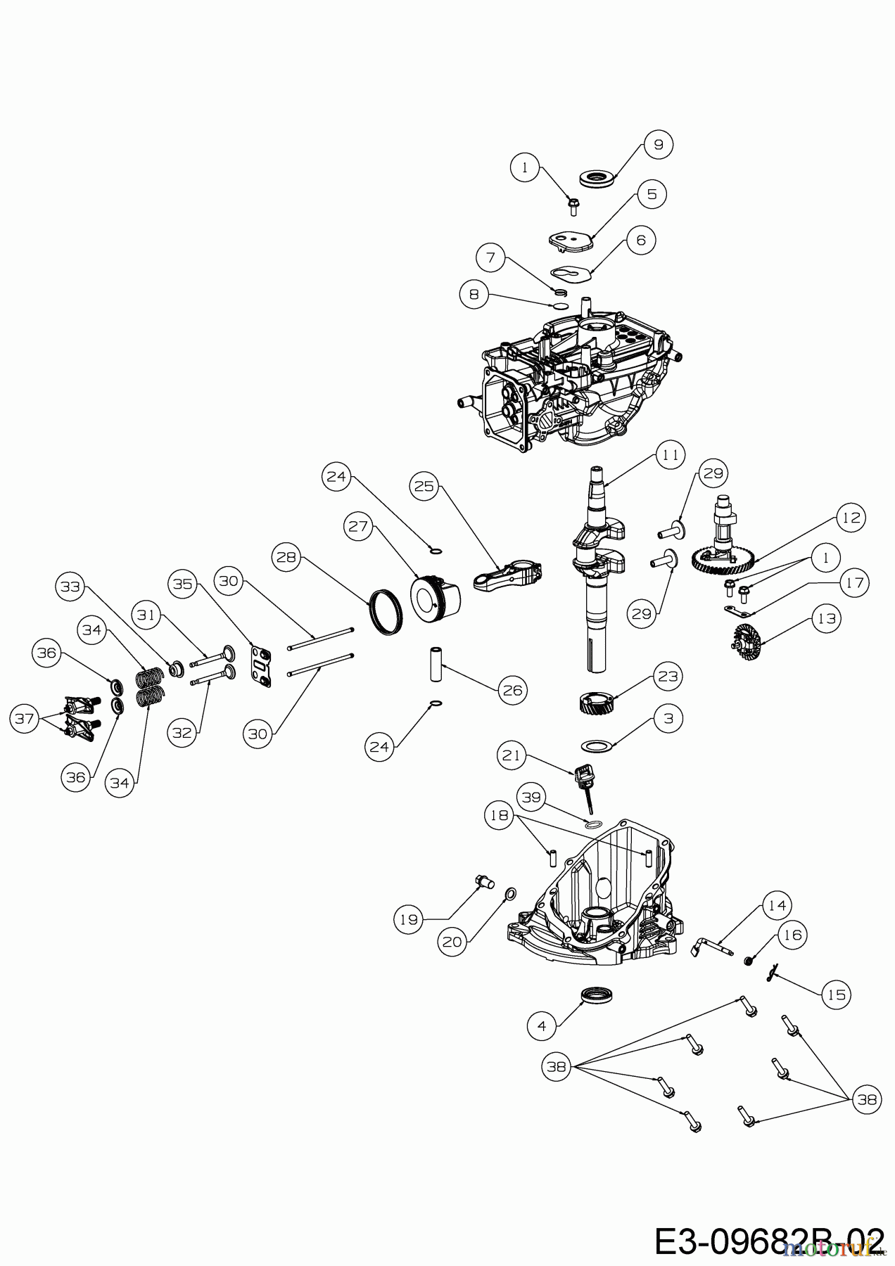  MTD-Engines Vertical 1P57NH 752Z1P57NH  (2019) Crankshaft, Camshaft, Connecting rod, Governor